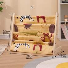 1pc Wooden Bookshelf, Multi-Layer Book Storage Rack, Simple Drawing Book Storage Shelf, Floor Magazine Shelf, Household Storage And Organization For Study, Bedroom, Office, Desk