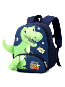 Ba lô dễ thương cho bé trai và bé gái; Ba lô mini với hình khủng long hoạt hình đáng yêu; Túi đi học nhỏ cho bé trai; Ba lô đi học - Màu xanh hải quân - Xem 2