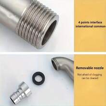 1 pieza Grifo de acero inoxidable de doble uso, para lavadora y entrada de agua al aire libre, duradero y fácil de instalar