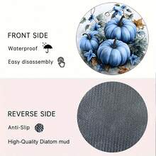 6 piezas/set o 420 piezas/70 sets Posavasos con estampado de hojas florales y calabazas de otoño, de 10 cm/2 mm de grosor con base de goma suave absorbente y redonda, con respaldo de goma suave, posavasos decorativos adecuados para tazas, decoración del hogar, cocina y mesa de comedor