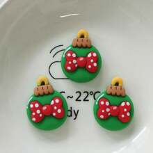 10/20/30pcs Christmas Theme Resin Flat Back Dome Shaped Set - Mini Santa Claus, Snowman, Reindeer Ornaments, For Scrapbooking, DIY Crafts And Holiday Decor - Random Mixed