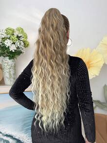 26 Inch Long Water Wave Heat Resistant Synthetic Ponytail, Daily Use Wig Hair Scrunchie For Women - Multicolor - View 4