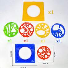 1 Stück kreative Spirographen Zeichenlineal mit Vorlagenplatte, Mal- und Schreibwerkzeug für Kinder, Preis & Geschenk Büro, Schule, Zeichnen, Studenten, Stifte, Schreibwaren, Jungen, Mädchen, Schulmaterial, Spielzeug für Jungen, Spielzeug für Mädchen, Kinderspielzeug - Verschiedenfarbig - Übersicht 9