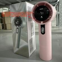 高速迷你 USB 可充电手持风扇，带数字显示 - 便携、可穿戴、适合家庭、办公室、旅行 | ABS 材质，1000mAh 锂电池，按钮控制，室内外使用，办公室散热风扇 | 紧凑设计 | 耐用结构 - 02多色 - 查看 14