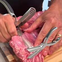 Rib Membrane Remover Tool Guide Trimming Peeling Ribs Rib Membrane Remover Grilling Tools BBQ Rib Preparation Tool Rib Prep Pro - Silver - View 7