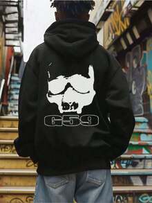 Skull G59 Graphic Streetwear ,Hoodie,Men's Double-Sided Printed Casual And Comfortable Hoodie, Casual And Versatile Coat In Autumn And Winter(1 PC)Y2Y-W-Maija - Black - View 1