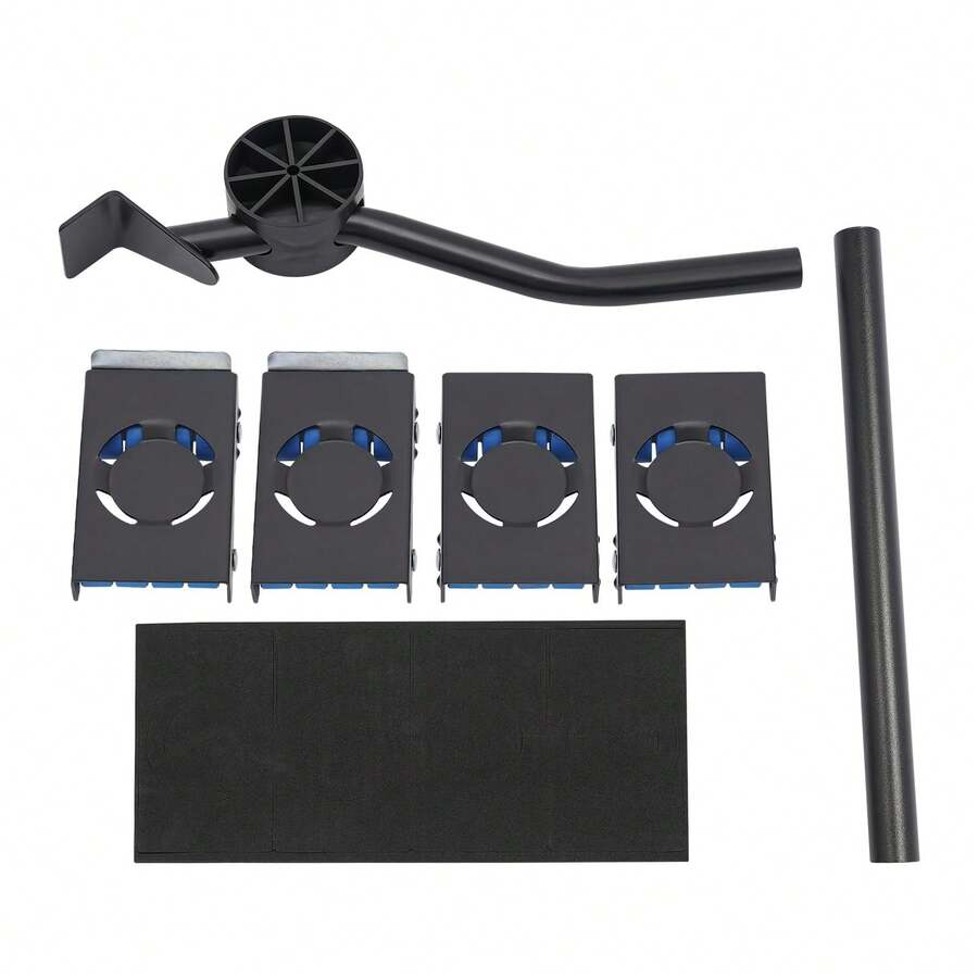 SENDERPICK Möbel Transportroller Set 4 Stück,Möbelheber mit Bremsen,Belastbarkeit(300kg) Belastbarkeit, Möbelroller Umzugsset mit Verlängerter Griff der Hebeleisen 120°WinkelHebebühne eine rutschfeste Unterlage