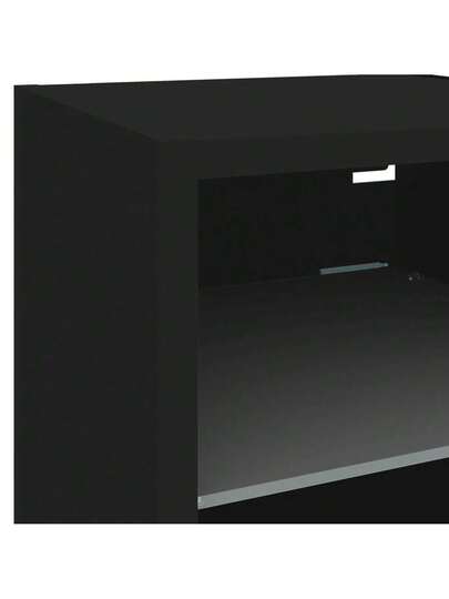 VidaXL TV Wand Unit LED Lighting 30x28.5x30 Cm Zwart view 11