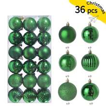 36pcs 3cm-4cm Christmas Ornament Balls - Assorted Shapes, Christmas Tree Decorations Set; Note: This Is A Handicraft Product, There May Be Minor Stains, Dust, Printing Marks And Glue Overflow. Small Scratches Are Normal And Do Not Affect The Appearance And Usability. - Multicolor - View 6