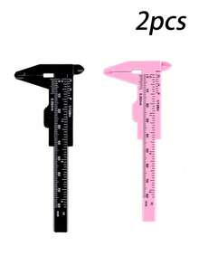 Calibre de plástico portátil de 80 mm para medir cejas, calibrador Vernier para tatuaje, microblading y herramientas de medición de maquillaje permanente - Multicolor - Ver 13