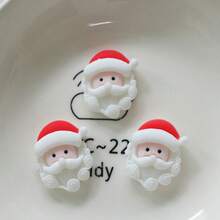 10/20/30pcs Christmas Theme Resin Flat Back Dome Shaped Set - Mini Santa Claus, Snowman, Reindeer Ornaments, For Scrapbooking, DIY Crafts And Holiday Decor - Random Mixed