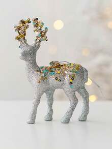 1pc Charming Glitter Reindeer Ornament - Christmas Elk Decoration, Perfect For Holiday Home & Party Decor, Available In Red, White, Blue, Silvery, Champagne, Scene Decor, Festivals Decor, Christmas Decor Home Decor Christmas Decorations Room Decor Winter Christmas Decorations Home Christmas Gifts Christmas Decor
