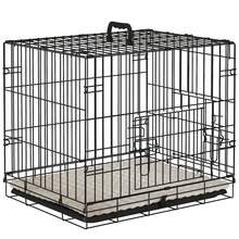 PawHut Dog Crate With Two Doors, Tray, Soft Cushion, For Extra Small Dogs - Black - View 2