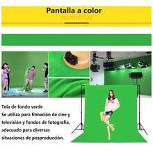 Soporte de Telón de Fondo para Fotografía, Kit de Soporte de Telón de Fondo Ajustable, con Fondo Verde/Negro/Blanco, para Estudio Fotográfico Retrato y Video (2 * 3m) - negro, blanco y verde - Ver 8