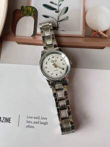 sottas 新款时尚简约休闲防水石英钢表带女士手表 - 白色 - 查看 2