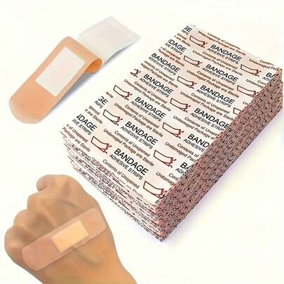 Bandaj elastic medical 20/40/60/80/110 buc - bandaj hemostatic microperforat din PE respirabil, fixare sigură, potrivit pentru degete, genunchi, brațe etc., aplicabil pentru casă, școală, exterior și urgențe, design flexibil de înfășurare.