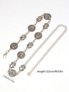 سلسلة خصر بوهيمية جديدة من سبيكة الزنك، إكسسوار خصر رجعي مبالغ فيه بشكل جذاب، مناسب للحفلات والنوادي الليلية والارتداء طوال العام