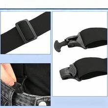 3.8cm Men's Suspender Clips Plain Elastic Suspenders Business Dress Pants Shirt Butterfly Clips Shoulder Straps Suspender Gift For Boyfriend - Màu xanh nước biển - Xem 2