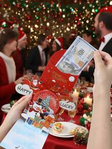 1pc 3D Christmas Money Holder Cards For Cash, Christmas Money Cash Gift Bags Boxes With Greeting Card, Christmas Party Favors Decor Bags, Thanks You Gift Card ,Handmade Pop-Up Cards, Christmas Gifts, Snowman Decorative Card, Merry Christmas Party Gift Wrapping Supplies, Xmas Party Decor