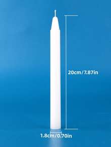 10 Pieces Per Pack Of 1.8 Cm Diameter 20 Cm Long White Odorless Candles For Mass Prayer Meetings; Baptism; Wedding Ceremony; Holiday Commemoration; Yoga Meditation; Table Decoration. - White - View 3