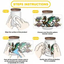 5 Sheets Dragon Artwork UV DTF Stickers Waterproof Decals Mug Decoration Gift Transfer Sticker Decal Cups Decoration Suitable For 16 Oz Glass - Tờ Style1-5 - Xem 9