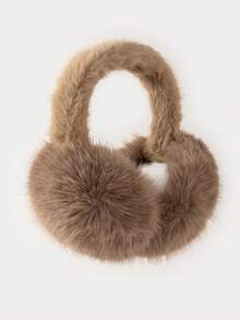 1pc Women's High-Quality Faux Fur Earmuffs, Foldable, Warm, Fashionable & Versatile, Fall / Winter - Nude - View 15