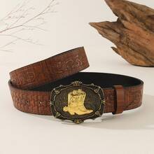 Nuevo cinturón de moda de mujer con estilo bohemio, versátil, con estampado en forma de V, casual y retro, de piel sintética (PU), adecuado para todas las estaciones