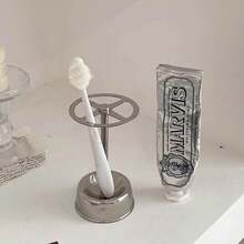 Stainless Steel Toothbrush Holder Multifunctional Toothpaste Stand Bathroom Household Freestand Multipurpose Storage Rack