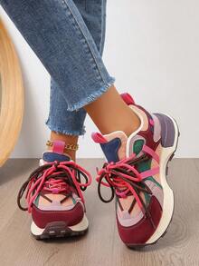 Women's Outdoor Sports Shoes Lace-Up Women's Shoes Casual Low-Cut Shoes Round Head Women's Shoes - 彩色 - 查看 7