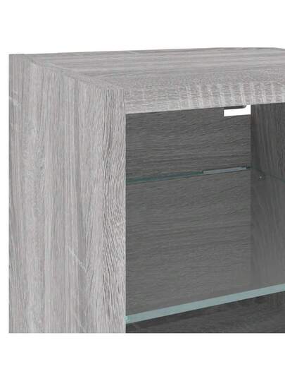VidaXL TV Wand Units LED Pcs 30x28.5x30 Cm Grijs Sonoma Oak view 11