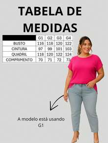 PLUS SIZE BLOUSE PLAIN CASUAL MODERN BASIC CURRENT CONTEMPORARY VISCOLYCRA - Rosa Fucsia - Ver 5