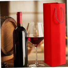 20 piezas Bolsas de regalo para vino con asas, bolsas tote de gran capacidad para botellas de vino, bolsas rectangulares para botellas de vino, adecuadas para cumpleaños, graduación, boda, Día de la Madre y otros favores de fiesta de vacaciones Decoración 10/4/2 piezas - Multicolor - Ver 6