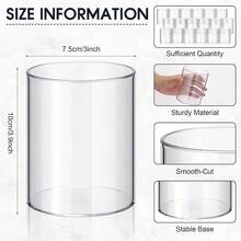 20 piezas Jarrón cilíndrico de plástico de 4 pulgadas, jarrón cilíndrico de acrílico a granel, pequeño contenedor transparente para flores, soporte para velas tipo huracán, contenedor redondo y ancho para centros de mesa para decoración del hogar, oficina y bodas - Claro - Ver 2
