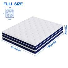 12in Queen Size Mattress,Deep Sleep Memory Foam Hybrid Euro Top Mattress,Medium Firm Hybrid Mattress, Luxurious Comfort With Pocket Springs,Assembled In USA,Boxed,10inch/14inch Twin Full Queen King Size Mattress Options.Colchones Para Cama - 12in-xanh và trắng - Xem 9