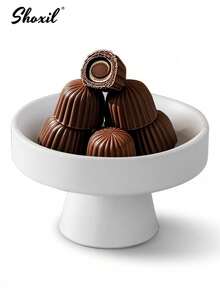 shoxil 1件装宽口矮脚陶瓷甜品碗/干果盘/小吃盘/冰淇淋碗 - 寬口甜點杯 - 查看 9