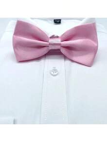 1pc Men's Solid Color Bowknot, Double Layer Polyester Bowknot For Groom, Groomsman, Usher, Formal Occasions