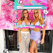 QY -Y2K Party Supplies 2000s Party Photo Booth Props 00s Party Decorations 2000's Theme Birthday Party Supplies Vintage Retro Y2K Party Decor -9608 - 粉色 - 查看 5