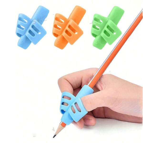 Children's Pen Holder, Handwriting Pen Holder, Posture Correction Training, Preschool Children, Toddlers, Children With Special Needs, Writing Aids (Double Finger Cots/Butterfly Style)