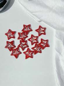 20个/10个/6个彩色星形油滴侧夹刘海发夹，可爱女童款 - 彩色 - 查看 6