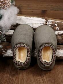 婴儿秋冬季无绒踝靴，透气帆布材质，防滑软底，轻便男女通用学步鞋 - 灰色 - 查看 8