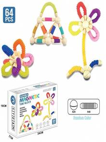 Brinquedos STEM Tubo Magnético Blocos de Construção Magnéticos Flexíveis Blocos de Tubo Magnético Grudento Jogo Cerebral Brinquedo de Construção Magnético Conjunto Quebra-cabeça Blocos de Construção para Meninos e Meninas Presentes de Aniversário e Natal Brinquedos Educativos de Faz de Conta STEAM