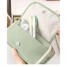 Colorful School Pencil Case, High Capacity Pencil Case - màu đen - Xem 2