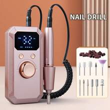 20,000RPM Rechargeable Electric Nail Drill, Professional Portable Nail File Machine For Acrylic, Gel Nails Polishing, With 11 Sanding Bits And 26 Sanding Bands, Cordless High-Speed Salon & Home Use, Great Gift For Women