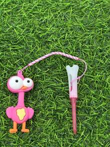 1 件高尔夫球座，带可爱大眼动物吊坠，软橡胶头高尔夫球座，防丢失 - 彩色 - 查看 12