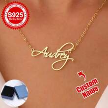 1pc S925 Sterling Silver Custom Name Necklace - Personalized Jewelry With Cursive/Script Fonts - Ideal Gift For Girlfriends, Besties & Self - Perfect For Birthdays, Anniversaries & Daily Chic Outfits