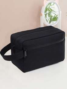 1Pc Travel Canvas Electronic Digital Dust-Proof Cosmetic Bags Wash Handbag Makeup Necessities Case Storage Pouch Travel Essentials For Holiday Vacation Bag For School Makeup Bag Cruise Essentials Toiletry Bag For Women