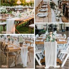 6/10Packs Cheesecloth Table Runner 20 X 120 Inch Gauze 10FT Semi Sheer Boho Fabric Cheese Cloth Table Runner For Wedding Party Birthday Baby Bridal Shower - 白色 - 查看 8