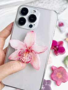 1 件时尚 2D 花卉手机支架防滑环，通用亚克力防滑支架，适合外出，解放双手，方便单手使用，兼容 、Android 手机，生日、家人、朋友的礼物，推拉式手机握把手机支架手机配件 - 彩色 - 查看 2