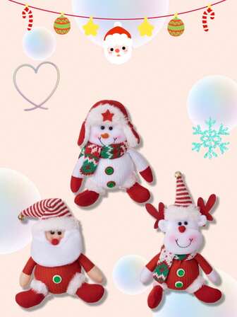 1 pieza Decoraciones navideñas, Colgante de Papá Noel rojo y adorno de reno navideño y muñeco de nieve navideño, cumple con las necesidades de decoración del árbol de Navidad, arreglo navideño para el hogar, decoración del hogar para regalo festivo, decoración de habitación de invierno