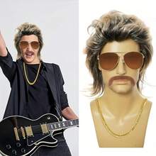 70s 80s Disco Wigs Synthetic Costume Wigs Mullet Wigs For Men Disco Singer Rocker Hippie Costume Cosplay Party Halloween Wigs - Multicolor - View 13